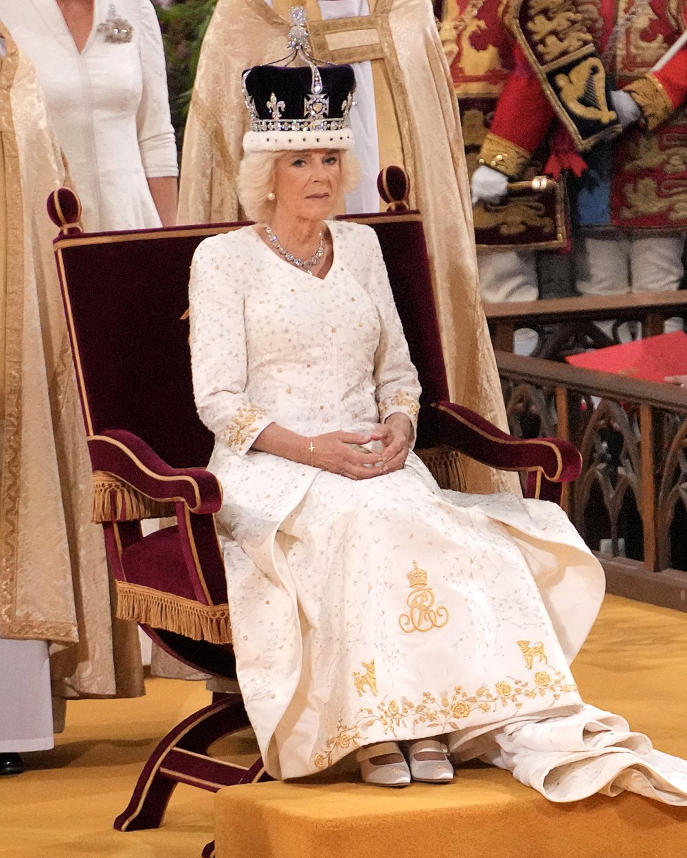 Queen Camilla's Coronation Gown Honors Her, King Charles' Dogs