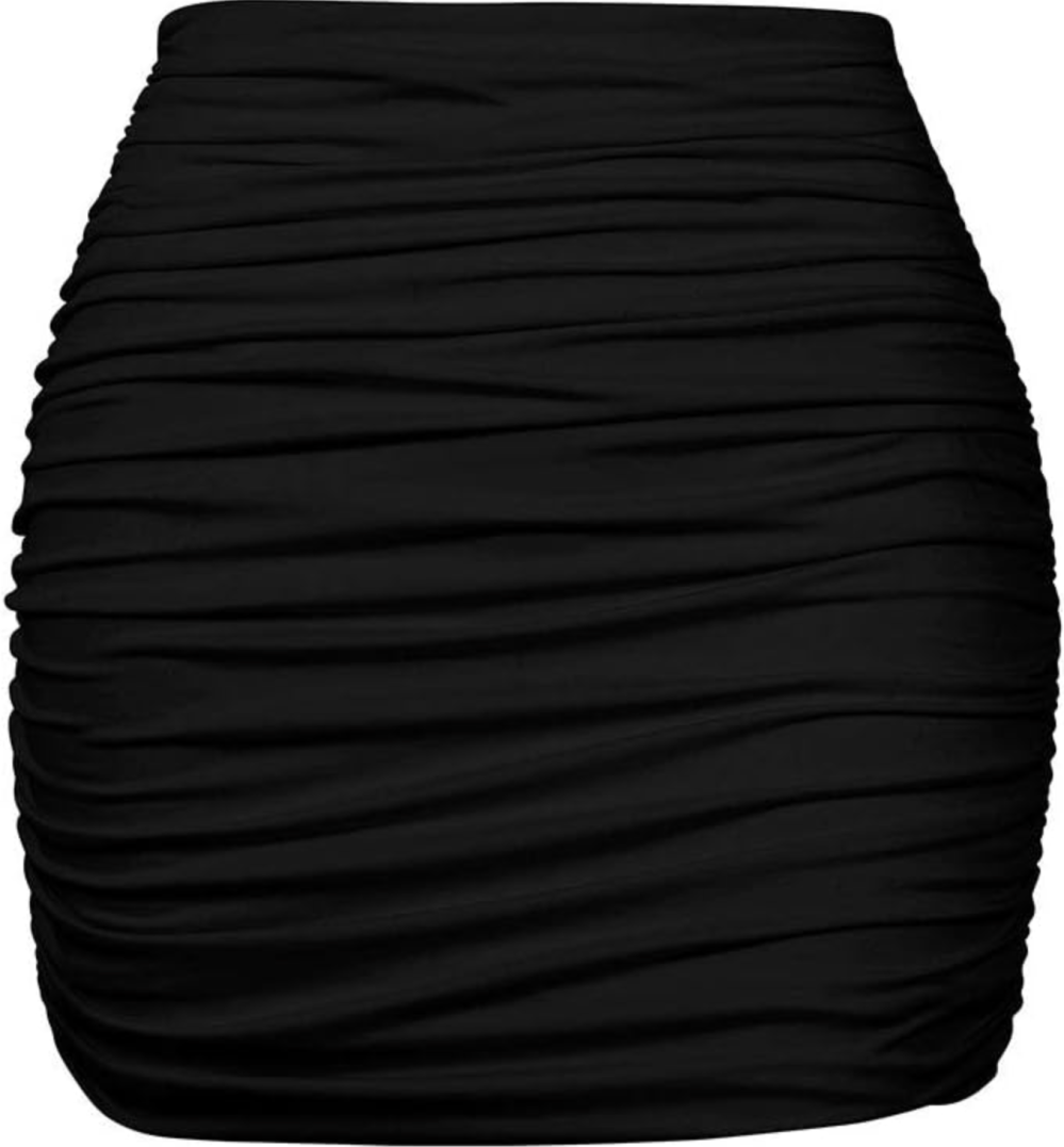 YMDUCH ruched bodycon mini skirt