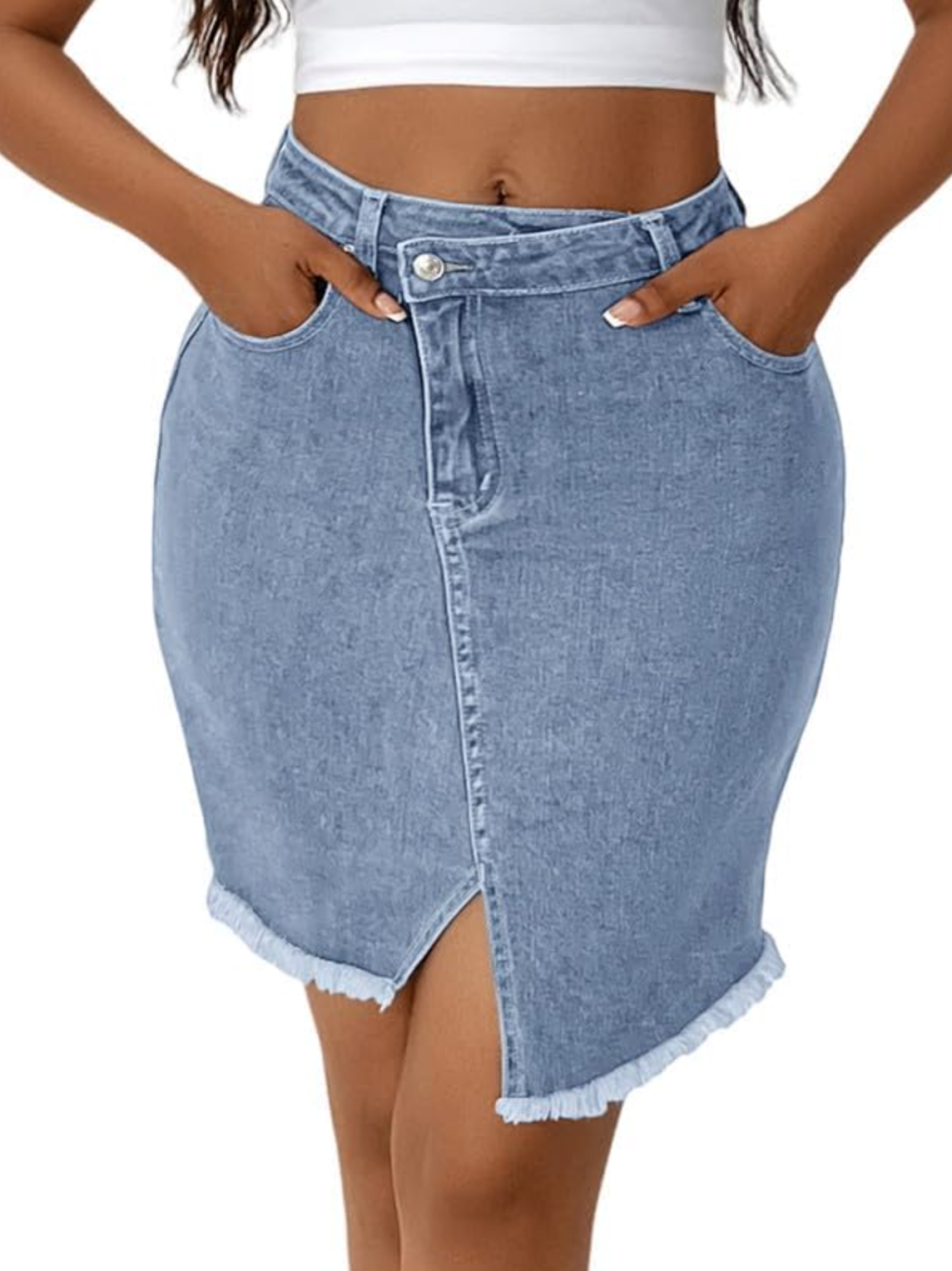 Genleck Crossover Denim Skirt