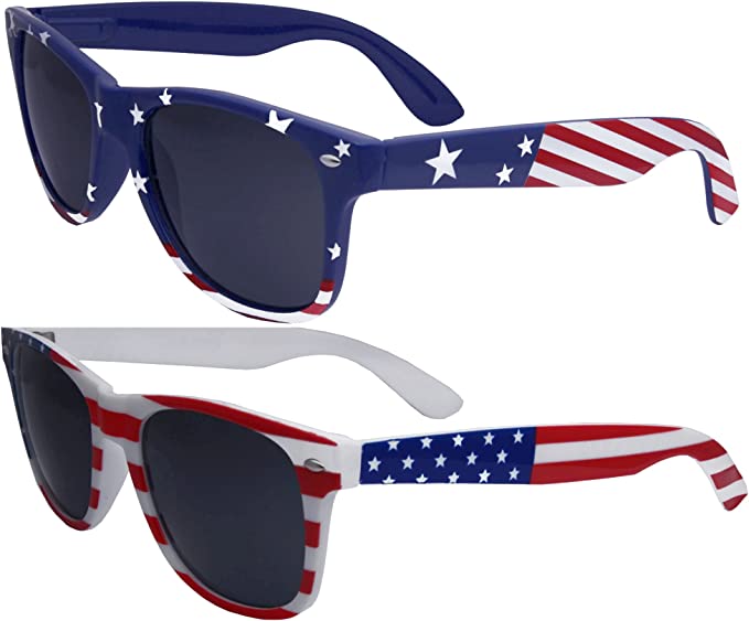 red, white and blue sunglasses