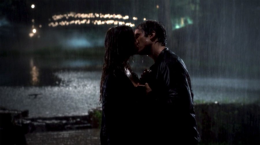 Damon and Elena The Vampire Diaries Most Romantic TV Rain Kisses of All Time
