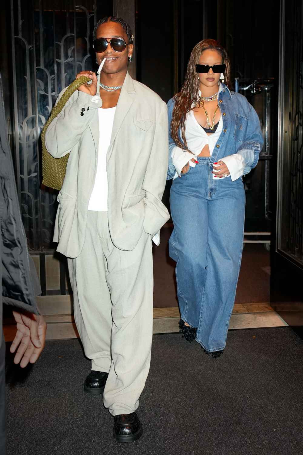 Rihanna Rocks Double Denim Like Only She Can During Date Night With Boyfriend ASAP Rocky