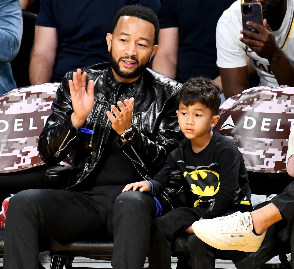 John Legend Enjoys One-On-One Time With Son Miles While Sitting Courtside at Lakers Game
