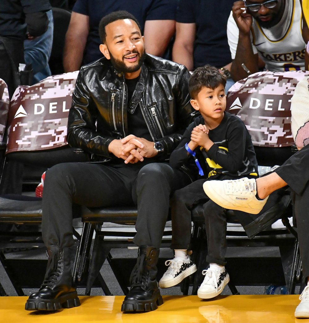 John Legend Enjoys One-On-One Time With Son Miles While Sitting Courtside at Lakers Game