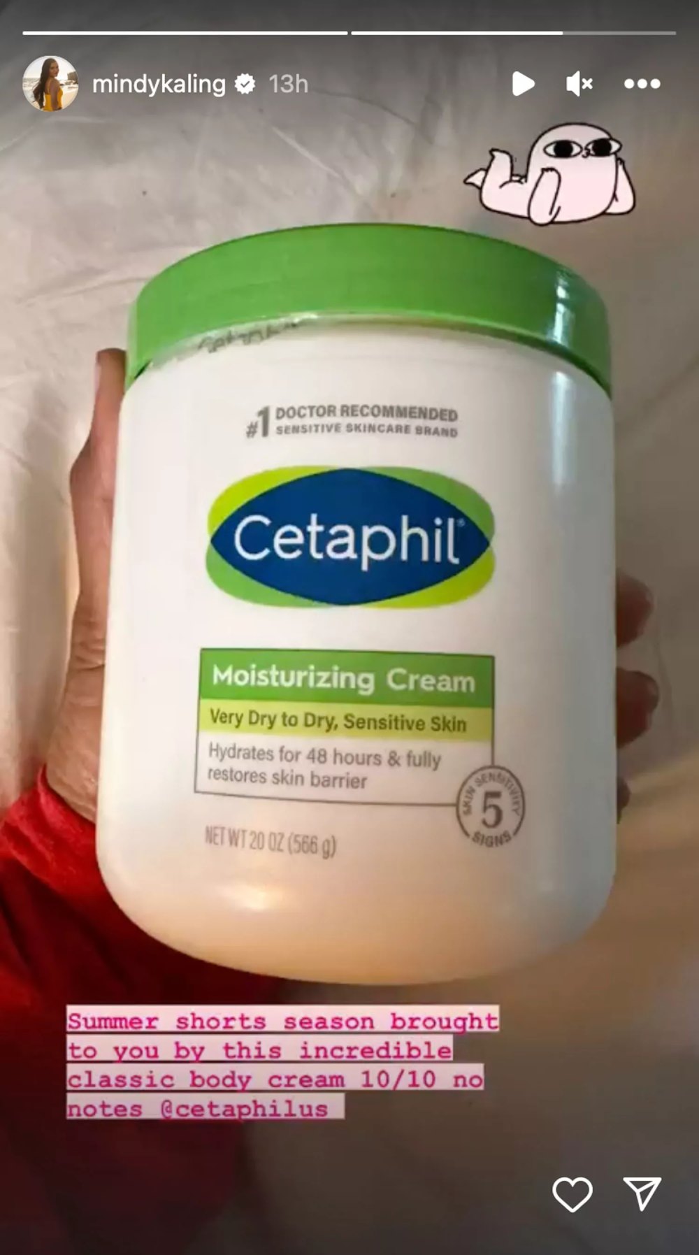 Mindy Kaling Cetaphil Moisturizer