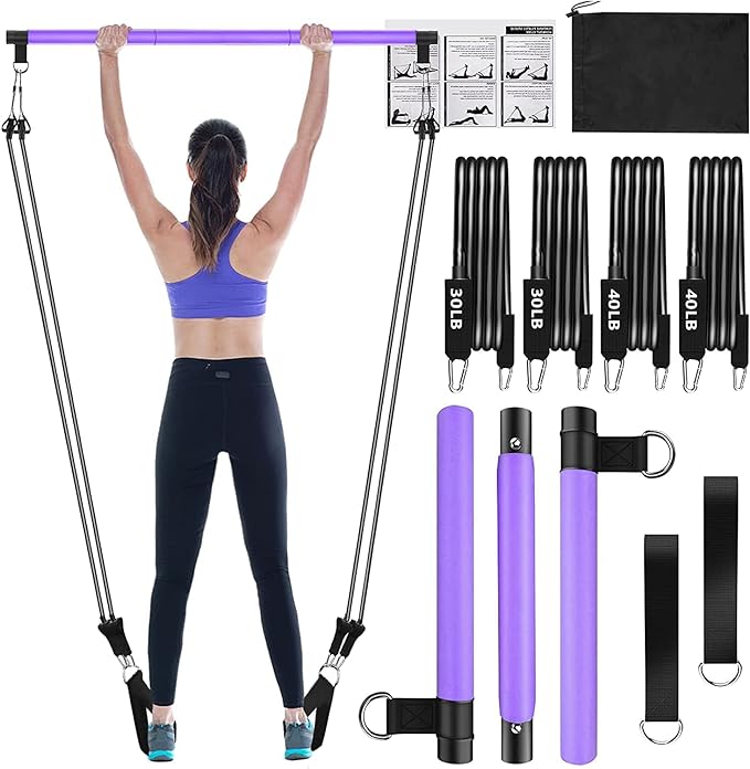 Bbtops Pilates Bar Kit with Resistance Bands