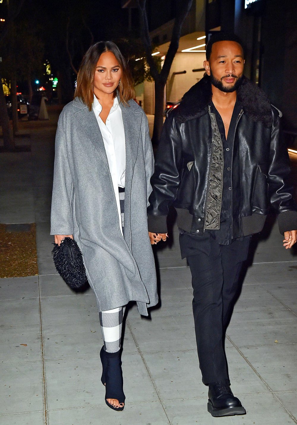 Chrissy Teigen pairs Pajama Pants With Heels for Date Night With John Legend 875