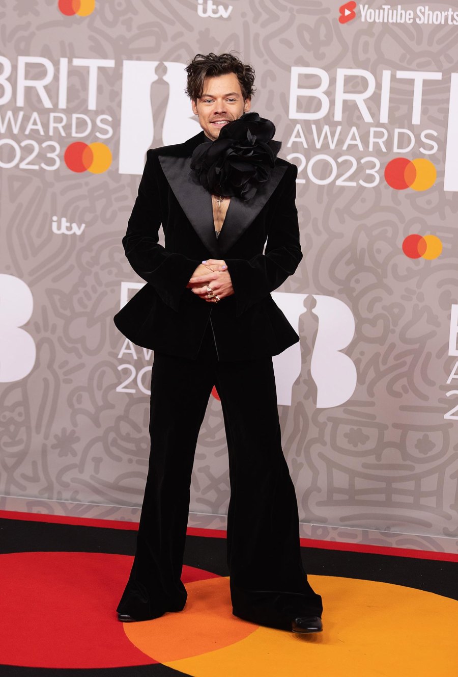 The Fiercest Fashion Risk Takers of 2023 Rihanna Cardi B Harry Styles and More 112 Harry Styles attends The BRIT Awards 2023