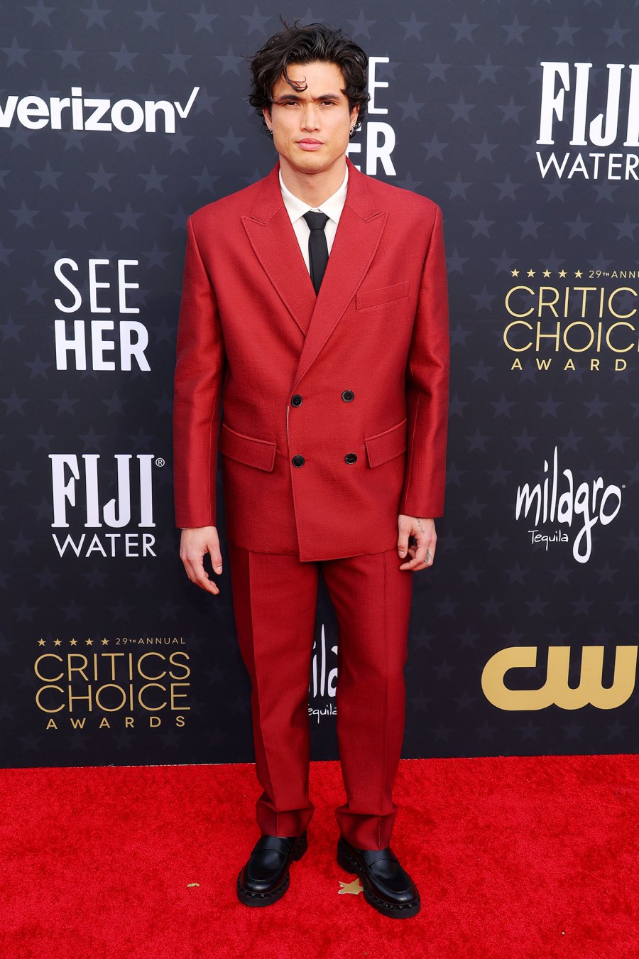Charles Melton Red Carpet Arrival 2024 Critics Choice Awards