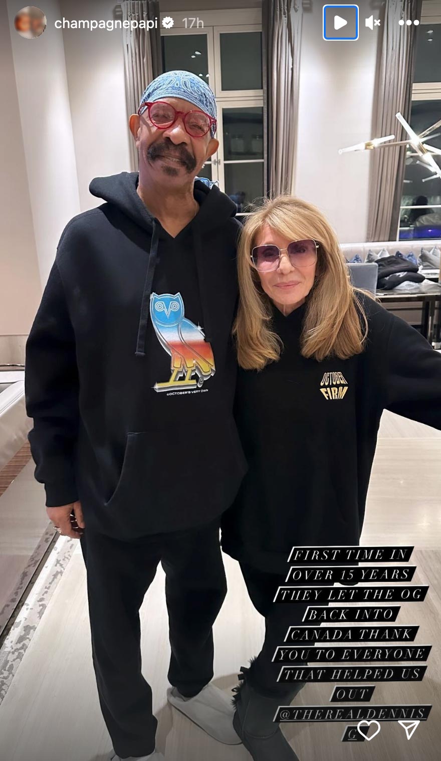 Drake’s Parents Pose Together During Father’s 1st Trip to Canada in 15 Years: ‘They Let the OG Back In’