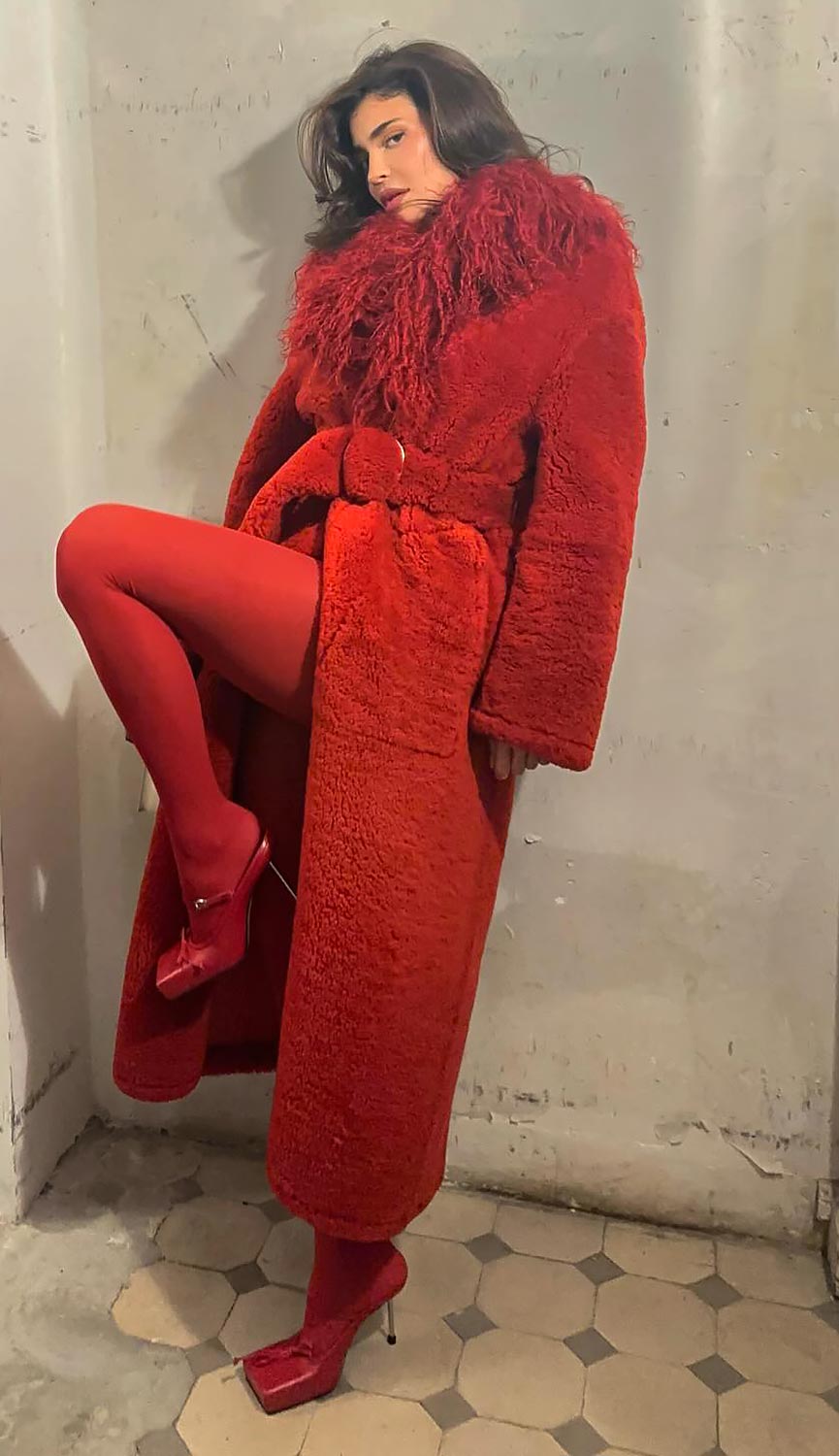 Kylie Jenner in All red