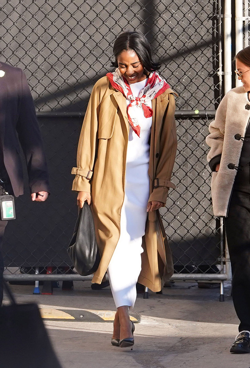 Ayo Edebiri arriving at 'Jimmy Kimmel Live!' on January 10, 2024.