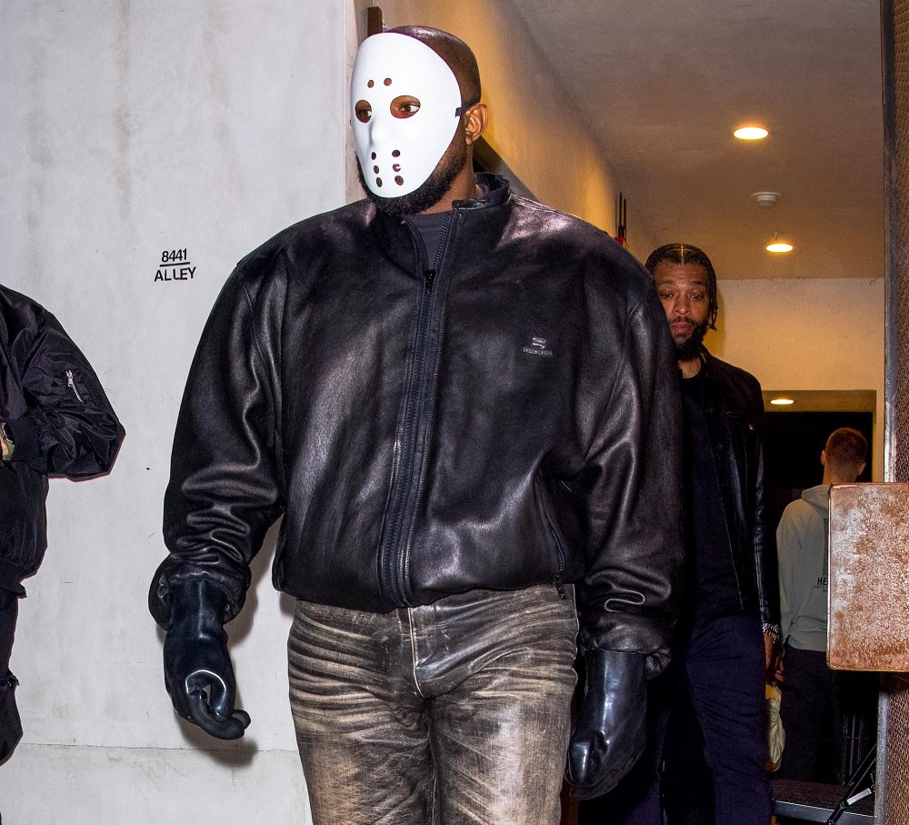Kanye West Covers Face With Friday the 13th Mask Outside Son Saints Basketball Game