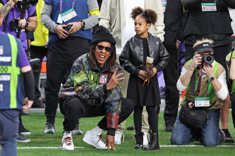 Jay-Z Brings Daughters Blue Ivy and Rumi to Super Bowl LVIII