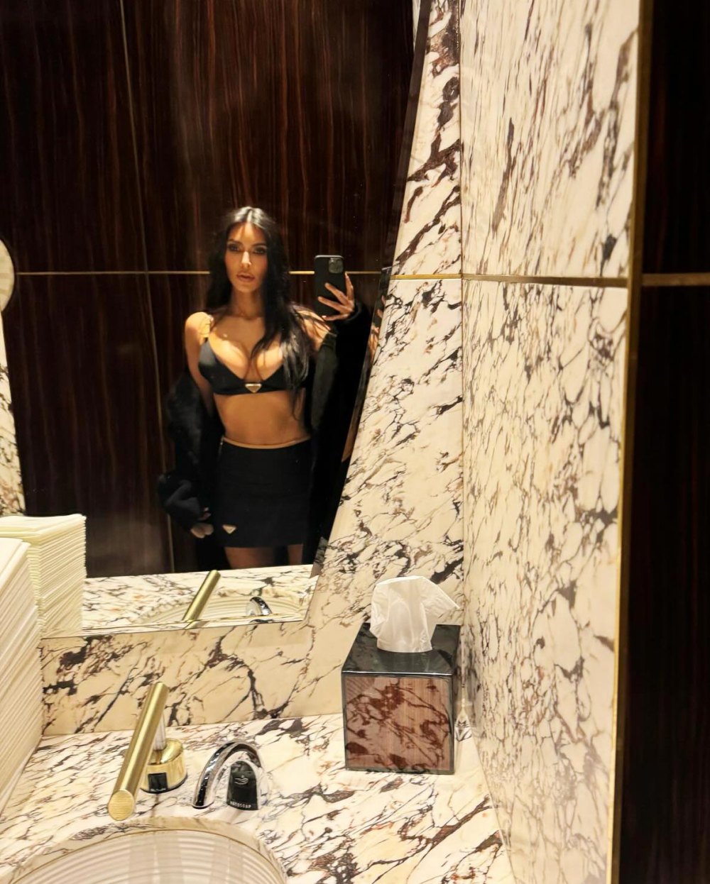 Kim Kardashian Shows Off Her Curves in Prada Bra