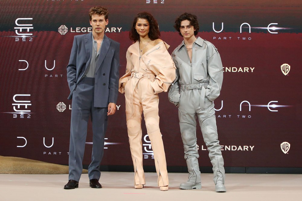 Zendaya and Timothee Chalamet Don Matching Jumpsuits at Dune Part Two Function in South Korea