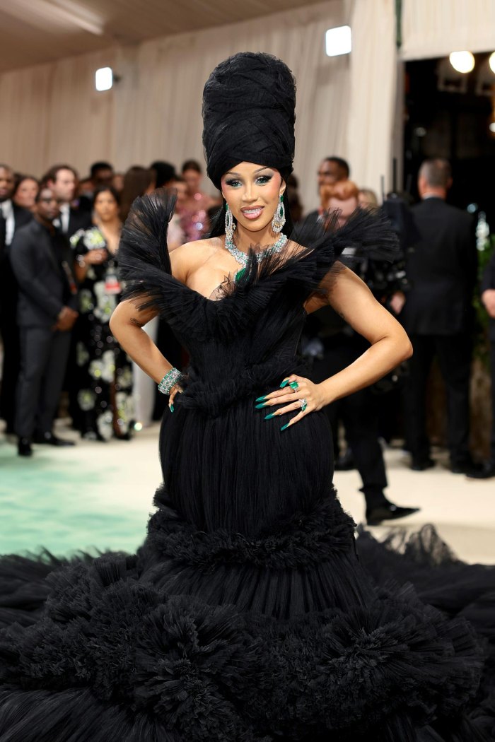 Cardi B Covers the Entire Red Carpet With Black Train at Met Gala Us