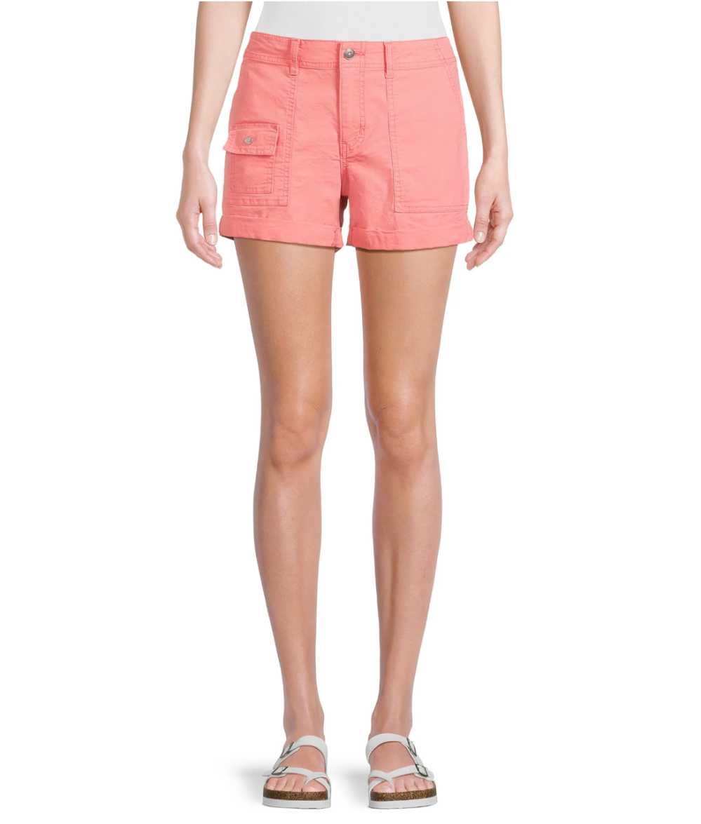 Time and Tru Women's and Women's Plus Utility Cuff Shorts