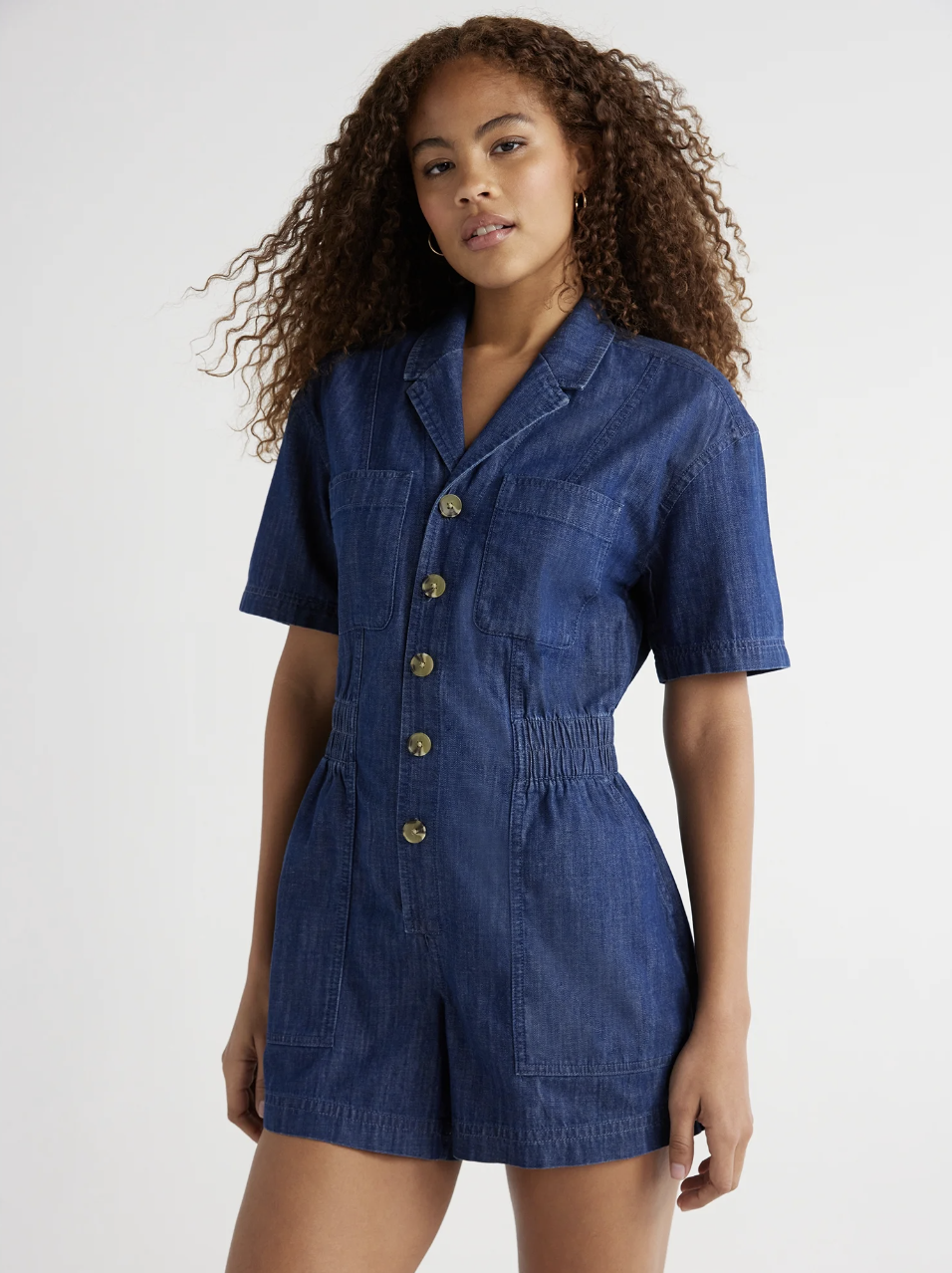 Free Assembly Women’s Utility Romper with Short Sleeves