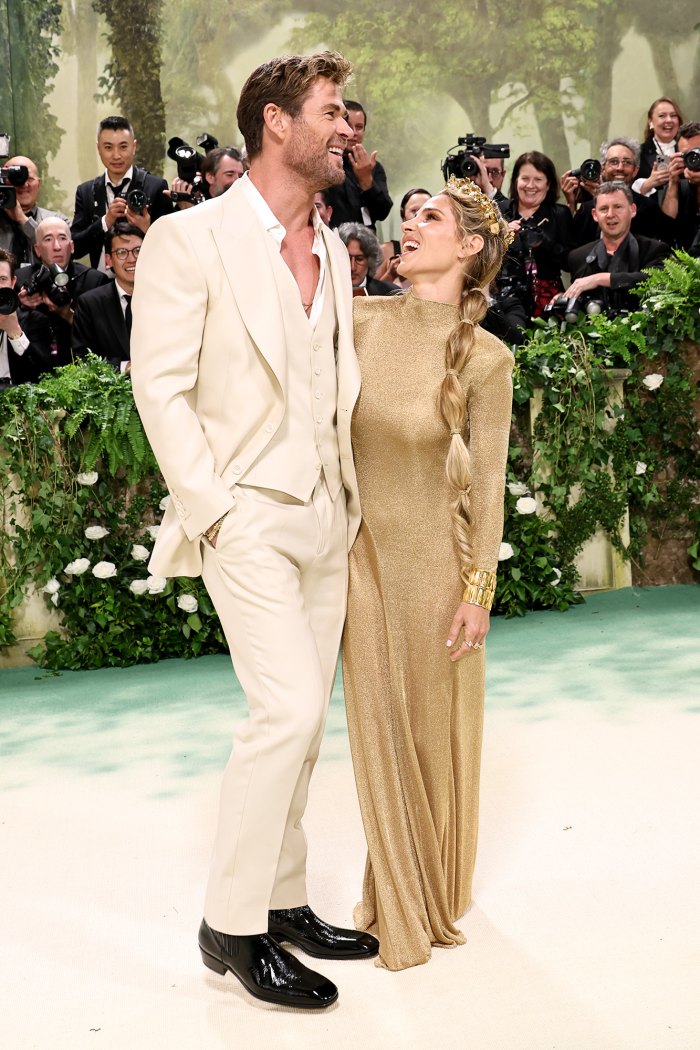 Chris Hemsworth's Wife Elsa Pataky Glows in Sheer Gold at 2024 Met Gala ...