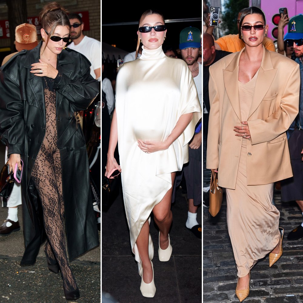 Hailey Bieber muestra su barriga en tres looks muy diferentes uno tras otro