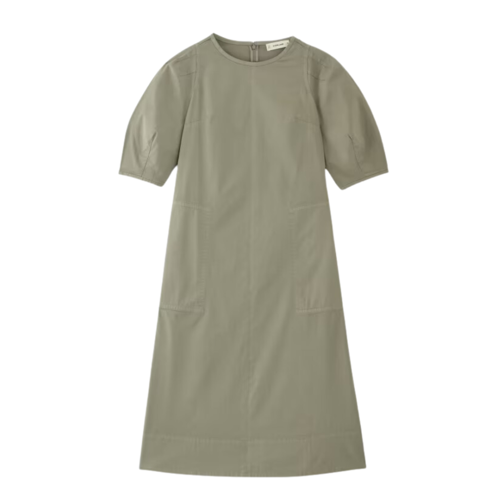 The Short-Sleeve Puff Midi Dress