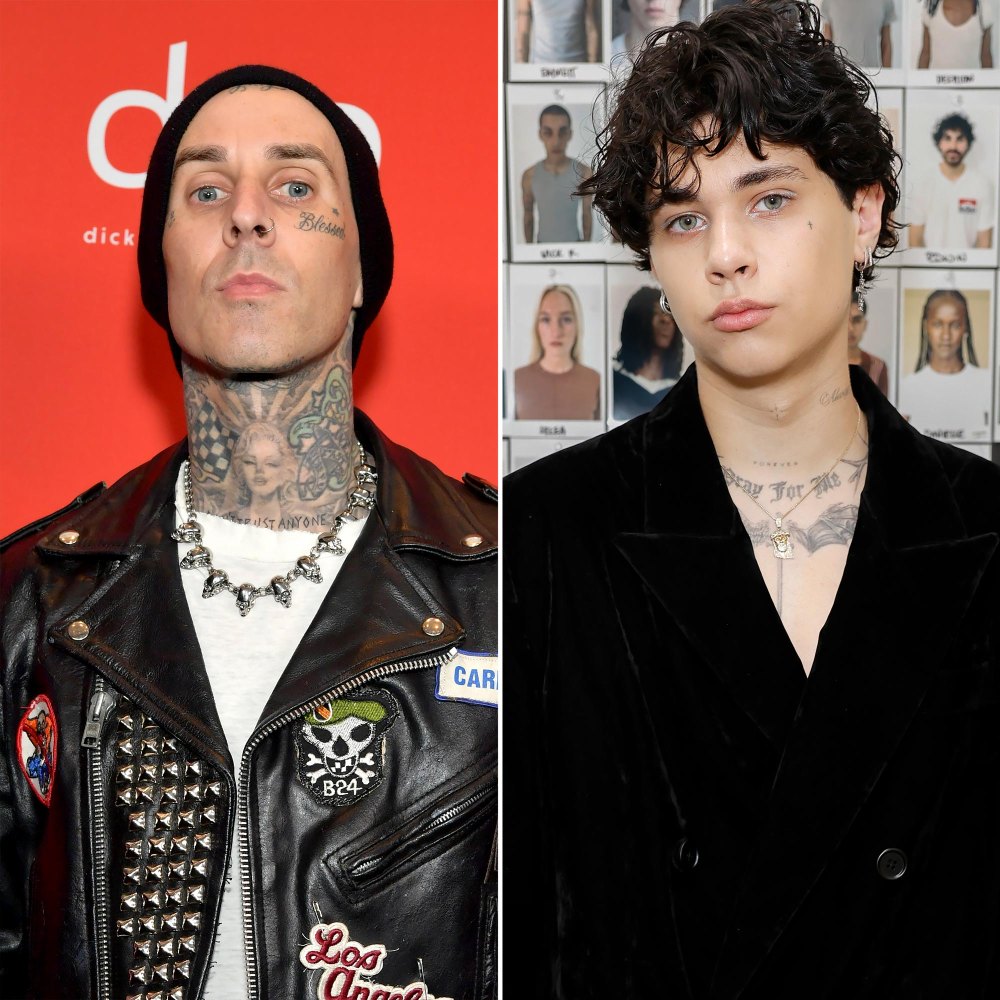 Travis Barker Joins Model Son Landon Barker Backstage at NAHMIAS Fashion Show