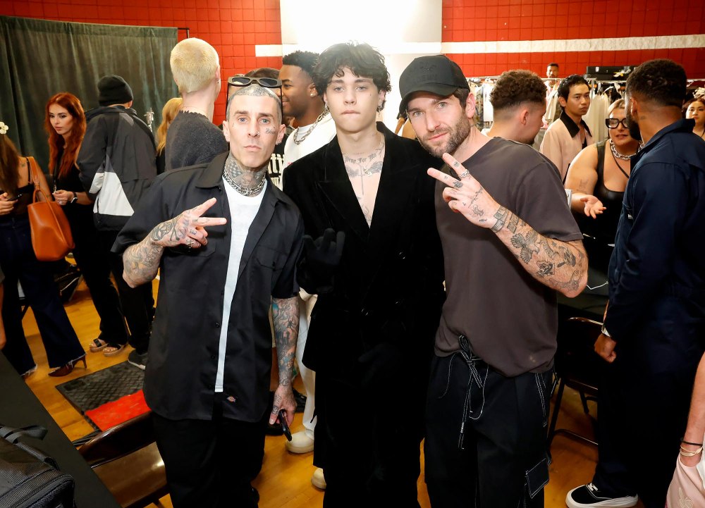 Travis Barker Joins Model Son Landon Barker Backstage at NAHMIAS Fashion Show