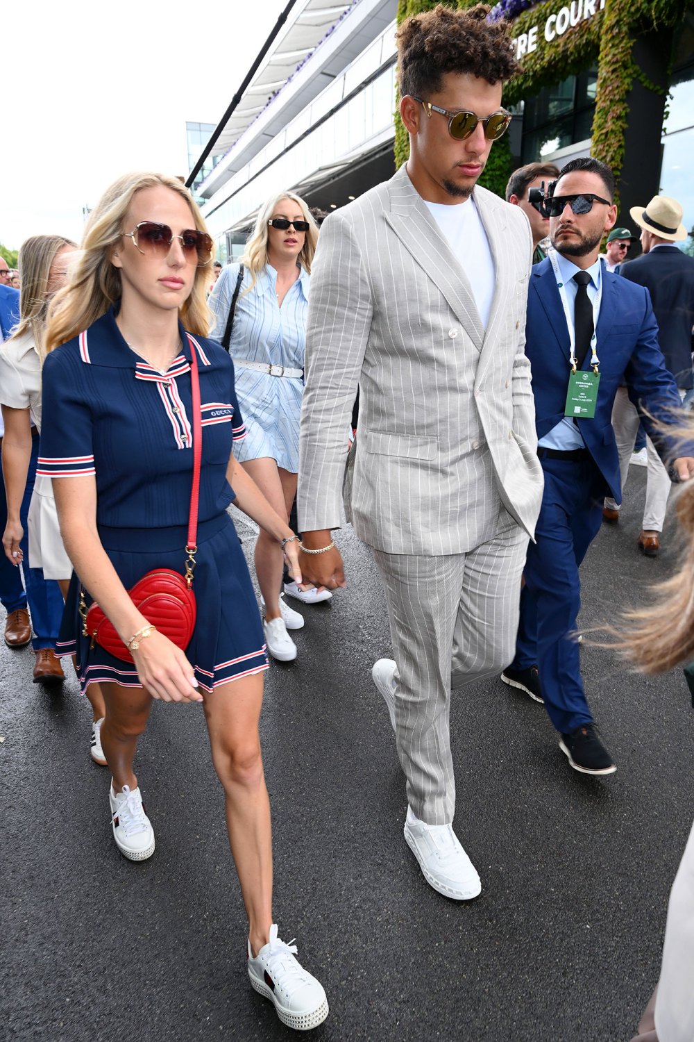 Brittany Mahomes and Patrick Mahomes Grace Wimbleton in Chic Outfits