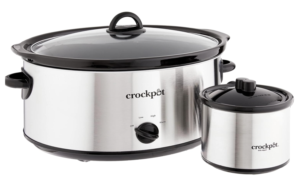 Crock-Pot Large 8 Quart Slow Cooker Bundle with Small Mini 16 Ounce Portable Food Warmer