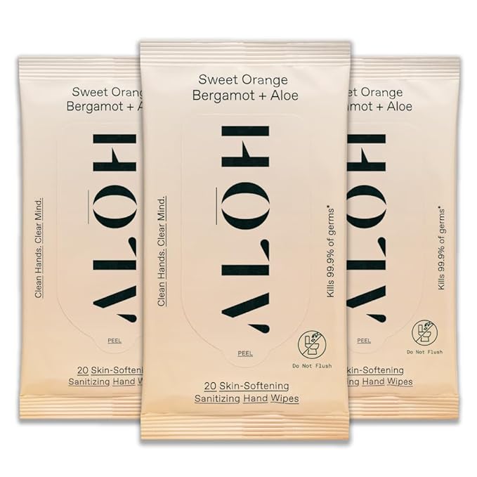 ALŌH Sweet Orange Bergamot + Aloe Sanitizing Hand Wipes