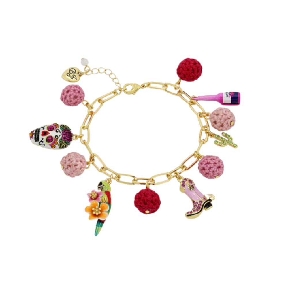 Betsey Johnson Hola to Love Cowgirl Charm Bracelet 