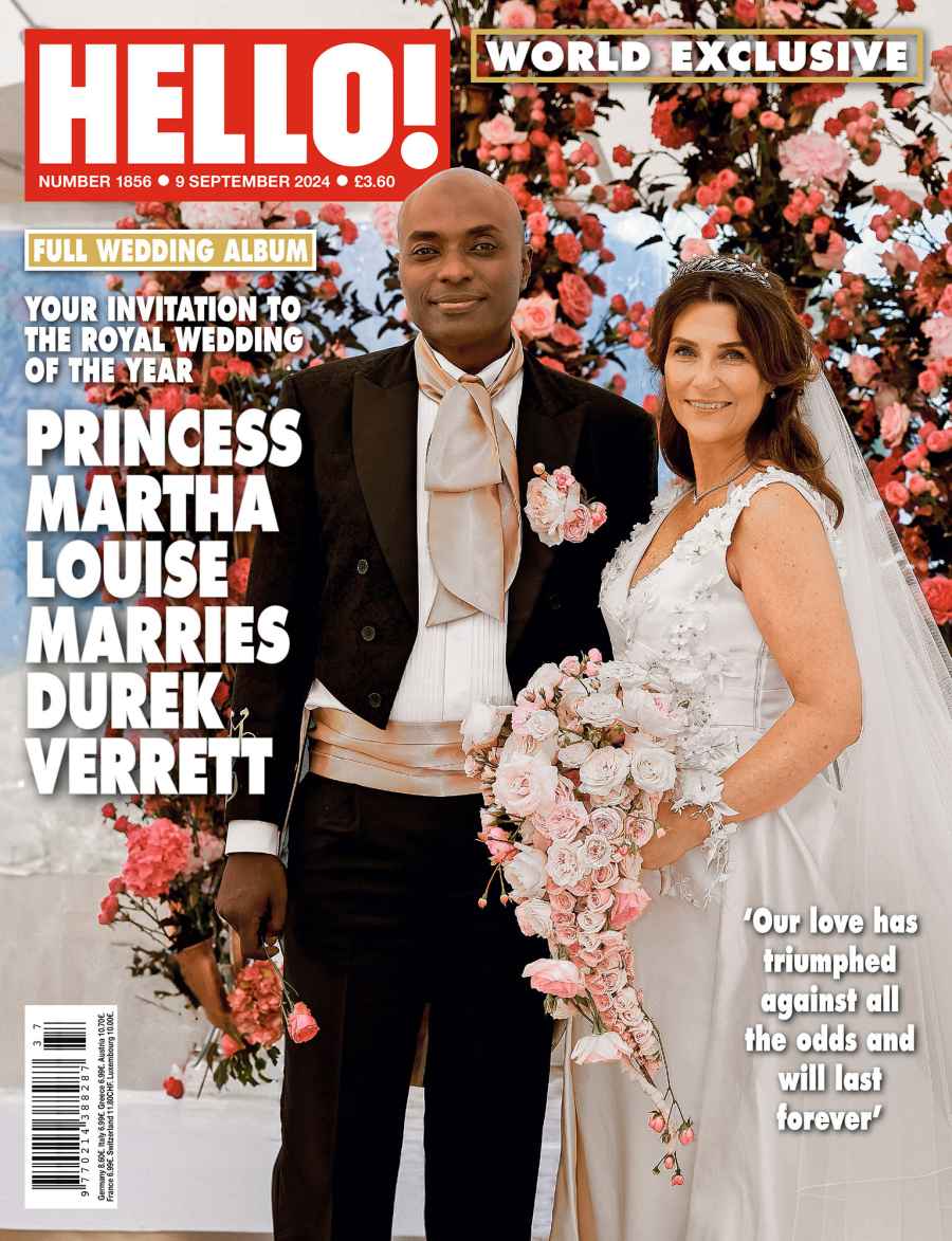 Princess Martha Louise of Norway and Durek Verrett Wedding Hello Magazine Cover