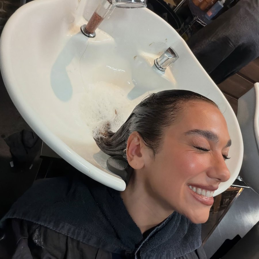 Dua Lipa They Start Their Haircut With a Sink Shampoo Just Like Us