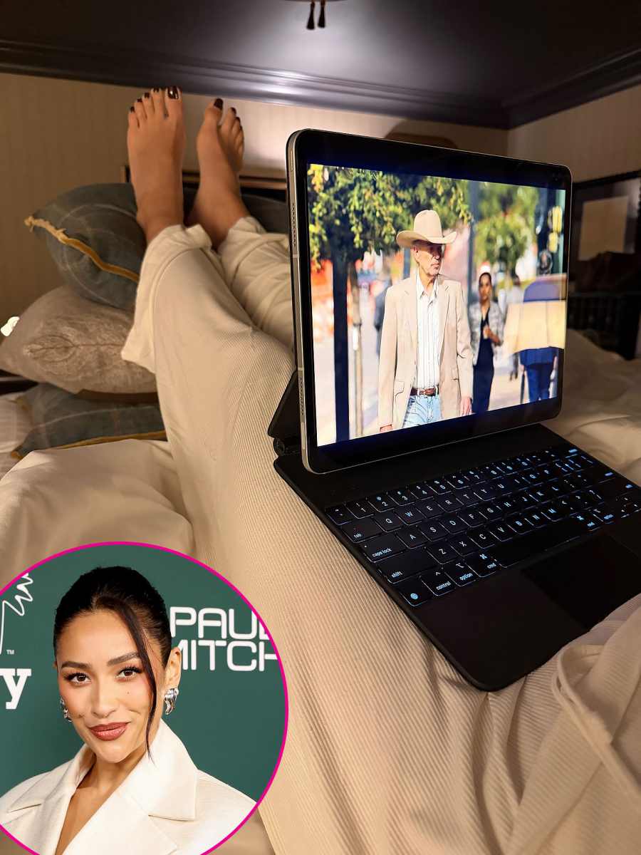 Shay Mitchell They Binge Watch on Their Laptop Just Like us