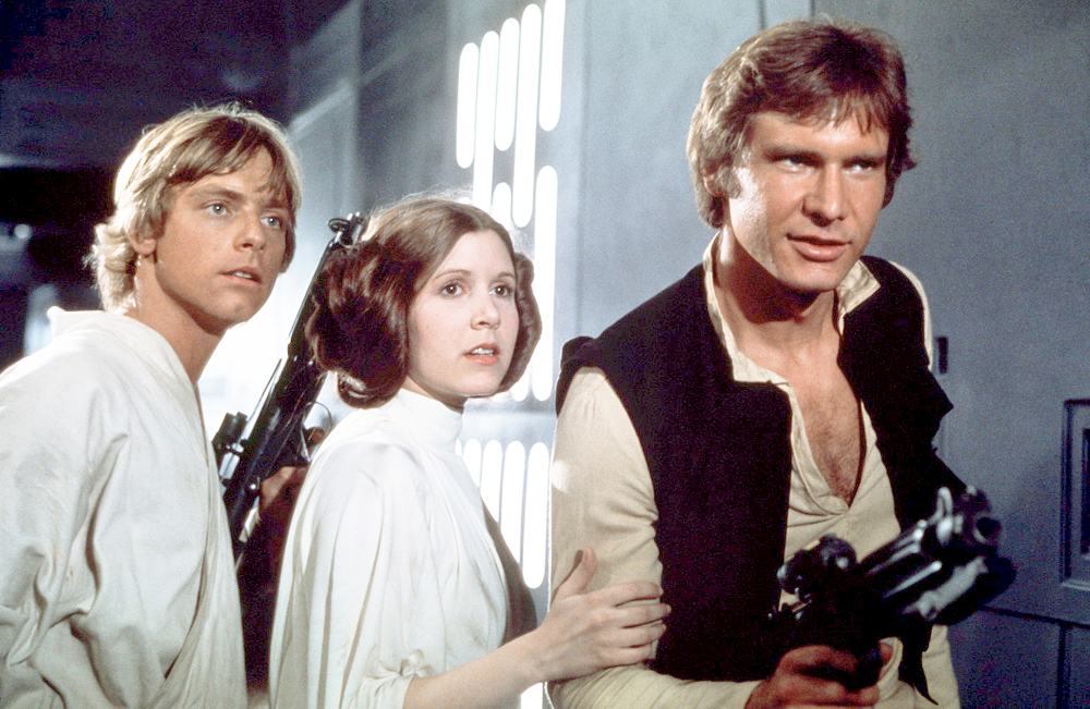 Mark Hamill, Carrie Fisher and Harrison Ford