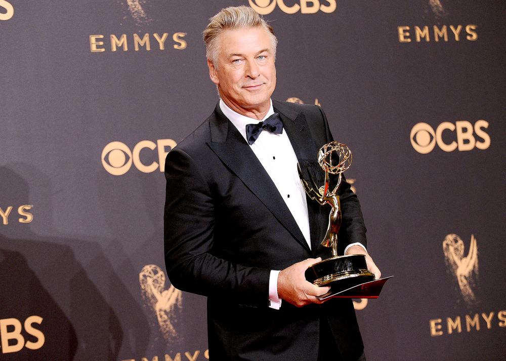 Alec Baldwin poses in the press room at the 69th annual Primetime Emmy Awards at Microsoft Theater on September 17, 2017 in Los Angeles, California.