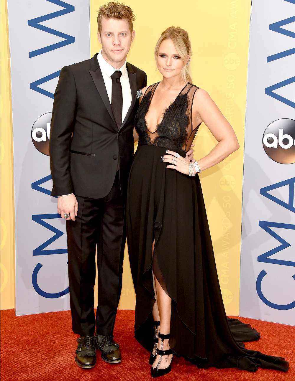 Anderson East and Miranda Lambert attend the 50th Annual CMA Awards at the Bridgestone Arena on Nov. 2, 2016, in Nashville.