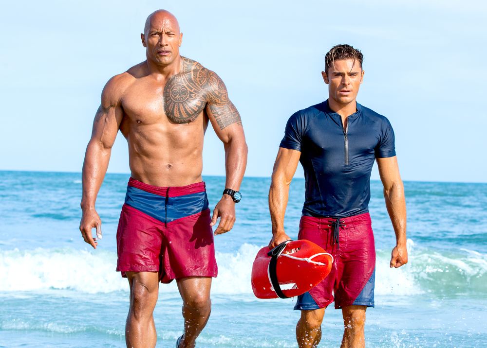 Dwayne Johnson and Zac Efron in Baywatch