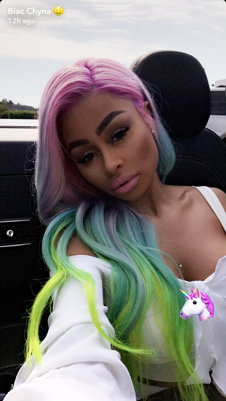 Blac Chyna rainbow hair