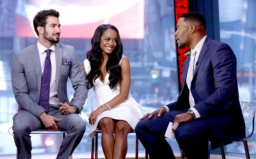 Bryan, Rachel, and Michael Strahan on Good Morning America.