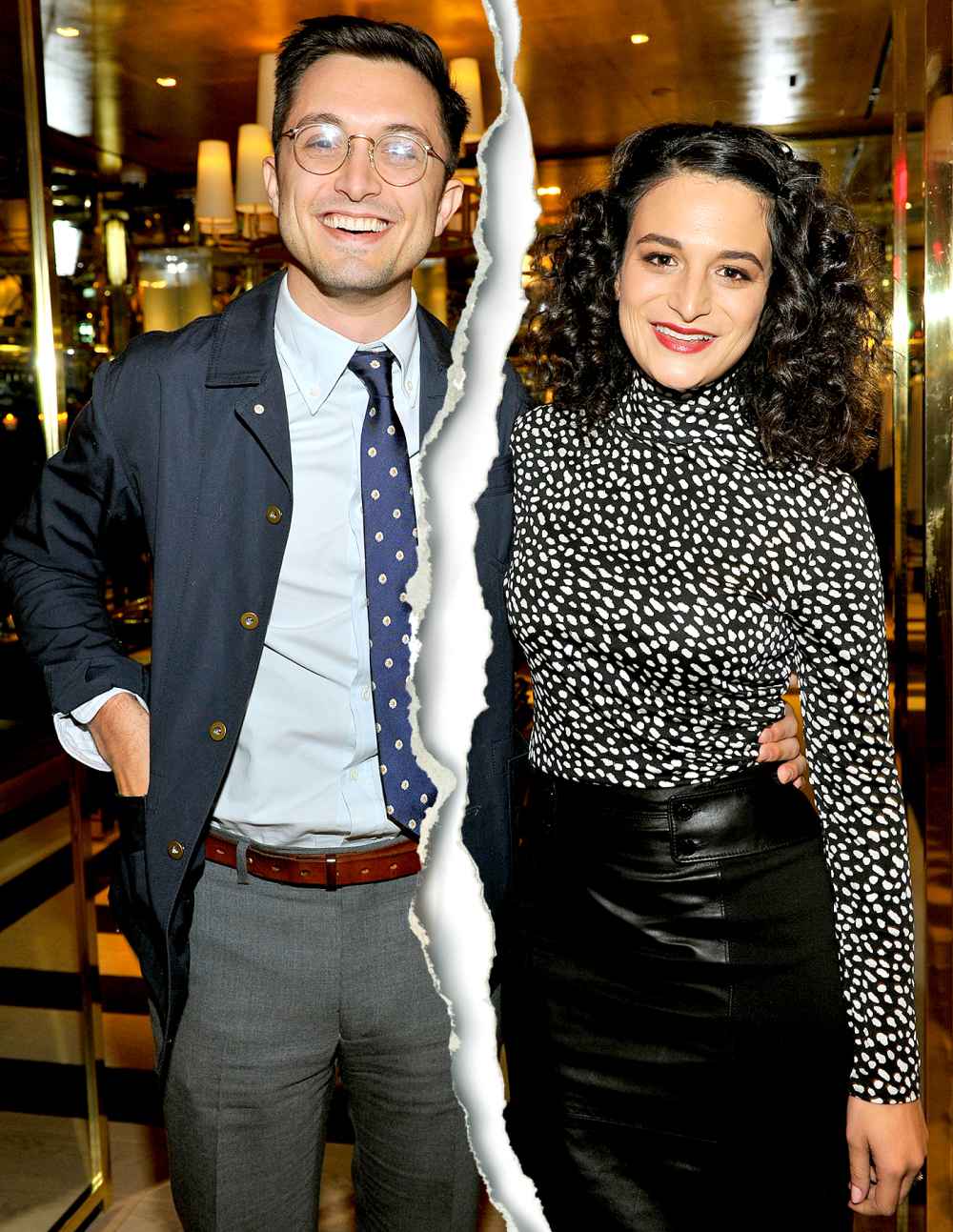 Dean Fleischer-Camp poses with Jenny Slate at the dinner hosted by Krista Smith for Jenny Slate at the Tory Burch Rodeo Flagship on November 17, 2014 in Beverly Hills, California.