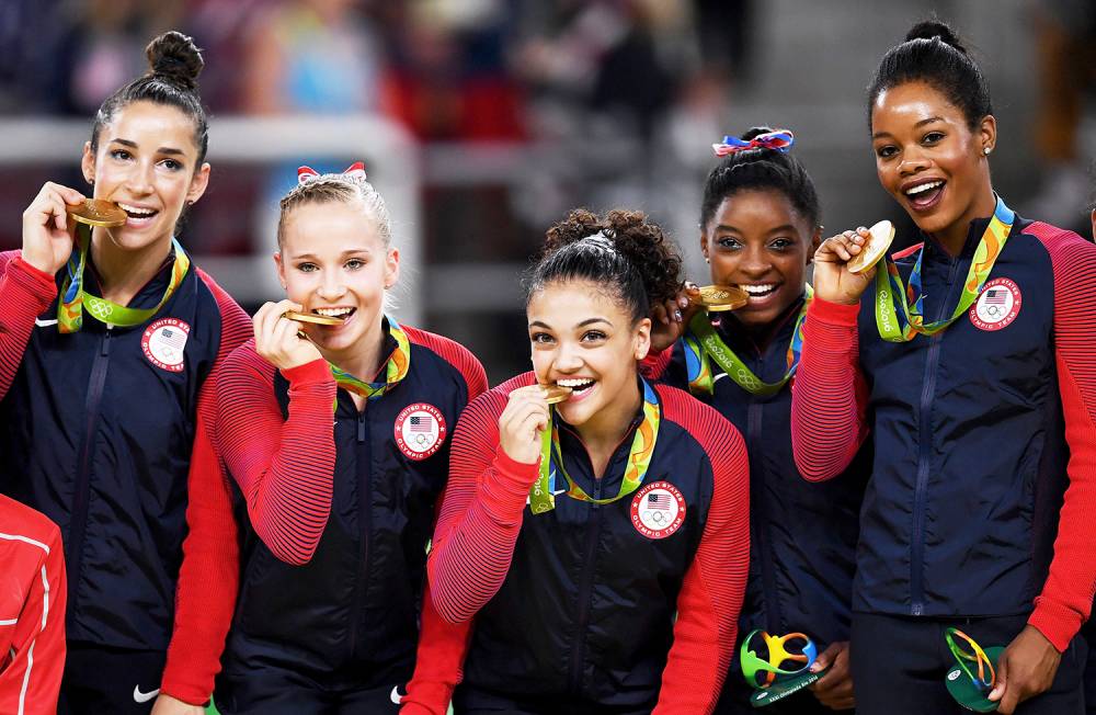 Alexandra Raisman, Madison Kocian, Lauren Hernandez, Simone Biles and Gabrielle Douglas