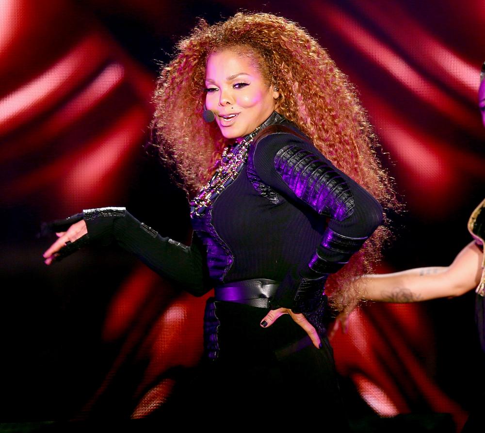 Janet Jackson performs after the Dubai World Cup at the Meydan Racecourse on March 26, 2016 in Dubai, United Arab Emirates.