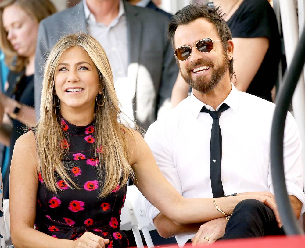 Jennifer Aniston and Justin Theroux attend the ceremony honoring Jason Bateman with a Star on The Hollywood Walk of Fame held on July 26, 2017 in Hollywood, California.