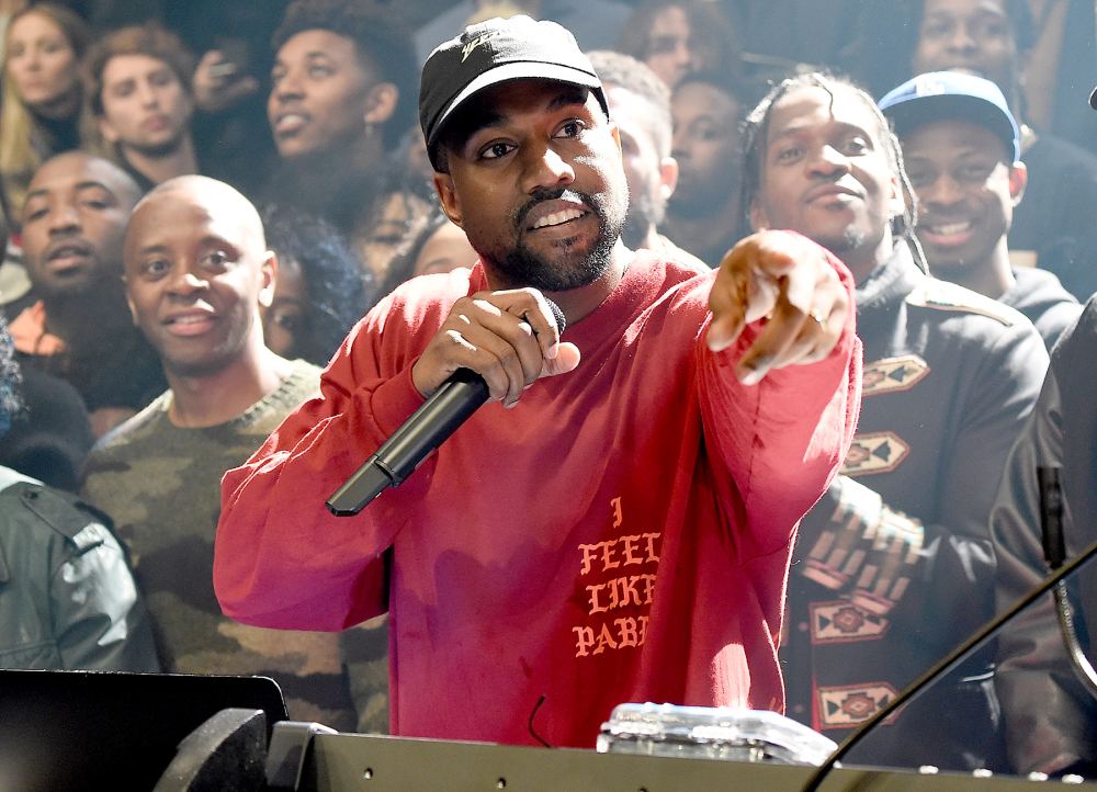 Kanye West attends Kanye West Yeezy Season 3 at Madison Square Garden on February 11, 2016 in New York City.