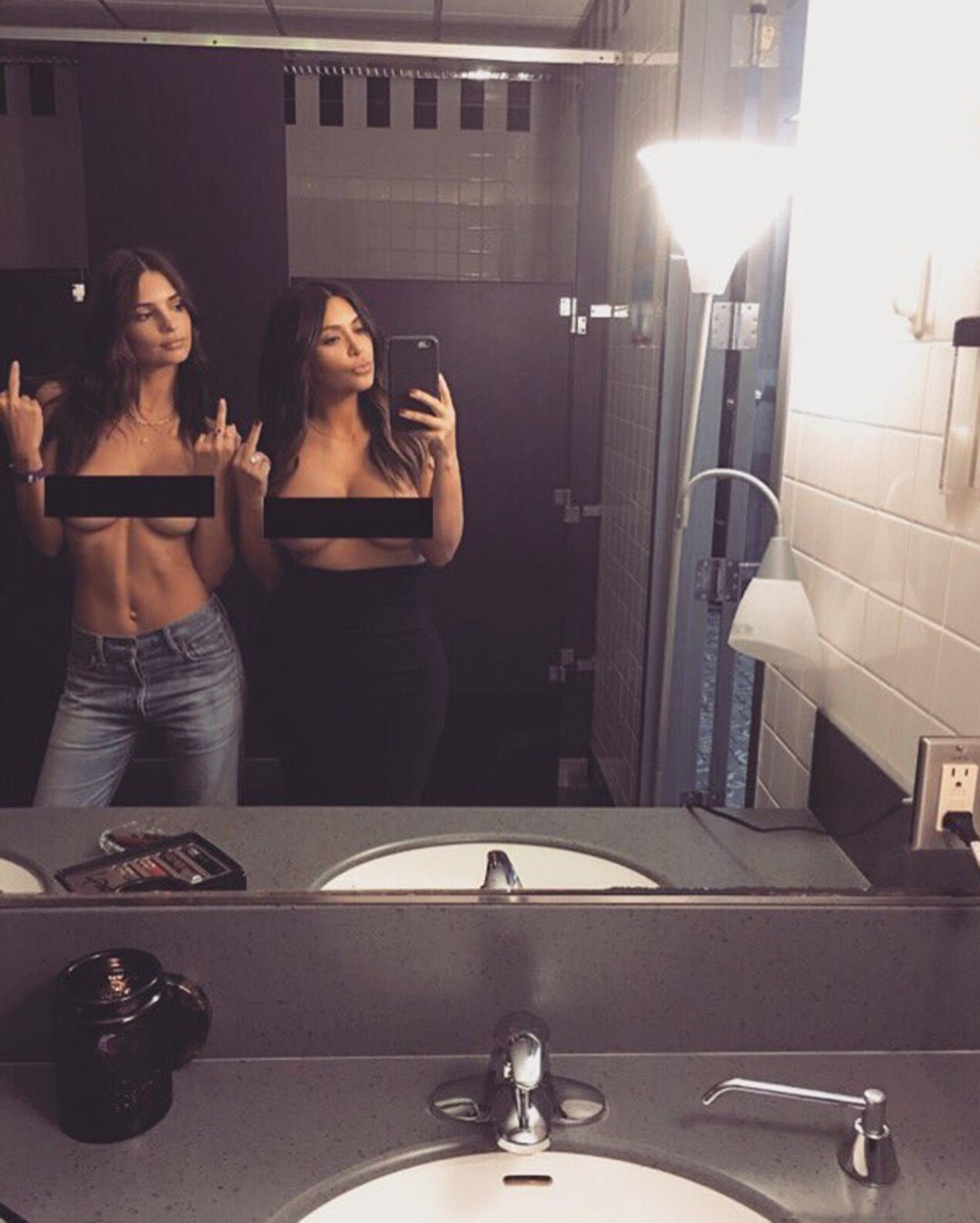 Emily Ratajkowski and Kim Kardashian