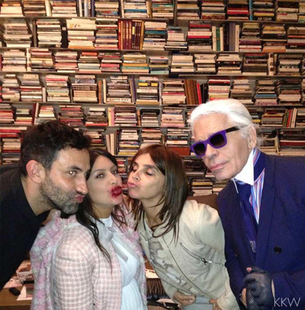 Riccardo Tisci, Kim Kardashian West, Carine Roitfeld and Karl Lagerfeld