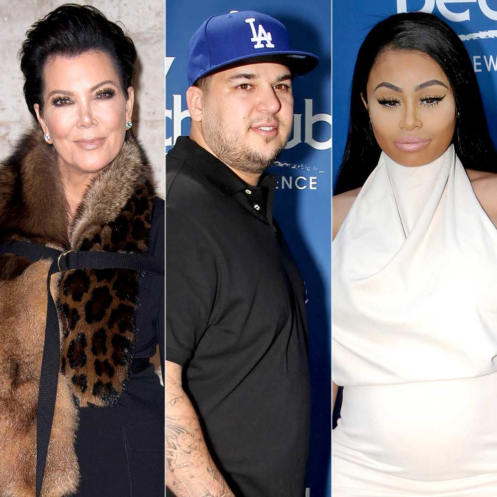 Kris Jenner, Rob Kardashian, and Blac Chyna