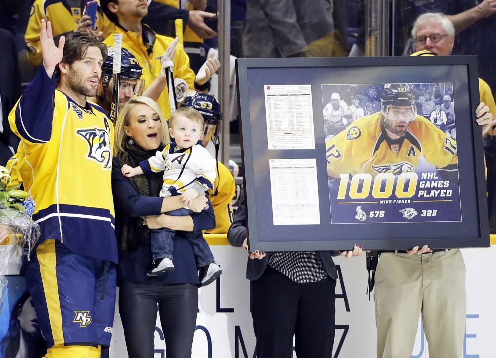 Mike Fisher, Carrie Underwood and Isaiah Fisher